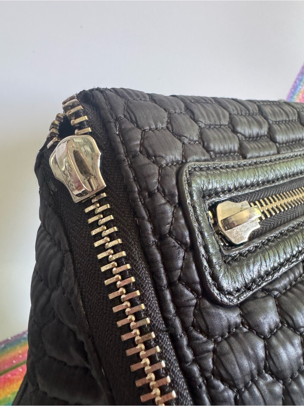Aimee Kestenberg Quilted Black Backpack with Zip Pocket - Picture 4 of 6